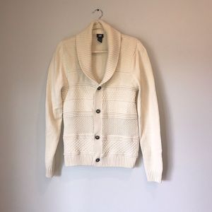 H & M Mens Cable Knit Button Front Cardigan
